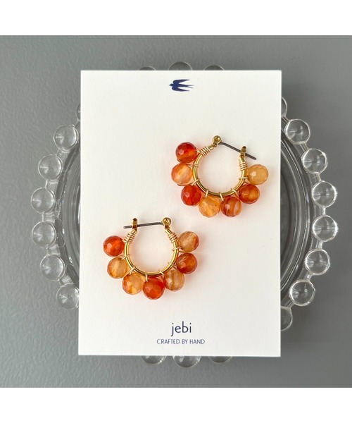 TONE（トネ） ピアス 「jebi」天然石のボリュームフープピアス（チタン