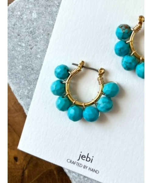 TONE（トネ） ピアス 「jebi」天然石のボリュームフープピアス（チタン