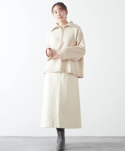 MELROSE claire（メルローズクレール） スカート 品のある微光沢
