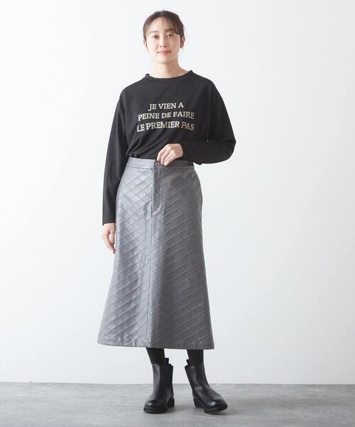 MELROSE claire（メルローズクレール） スカート 品のある微光沢