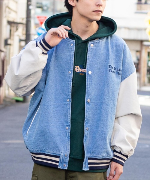 WEGO（ウィゴー） スタジャン MEDIUM スカイブルー メンズ : ZOZOTOWN