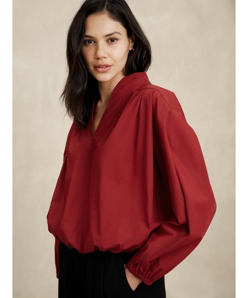 シャツ ブラウス BANANA REPUBLIC FACTORY STORE ポプリンバブルヘム 