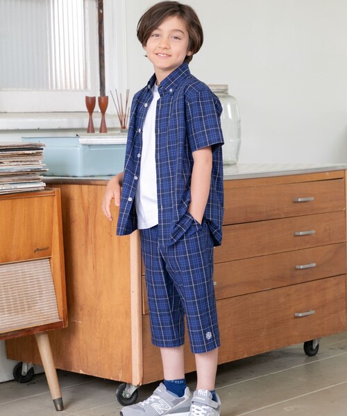 ジェイプレス キッズ ベスト ポロシャツ パンツ セット 140〜150 J.PRESS パンツ 「140-170cm」マドラスチェックパンツ キッズ