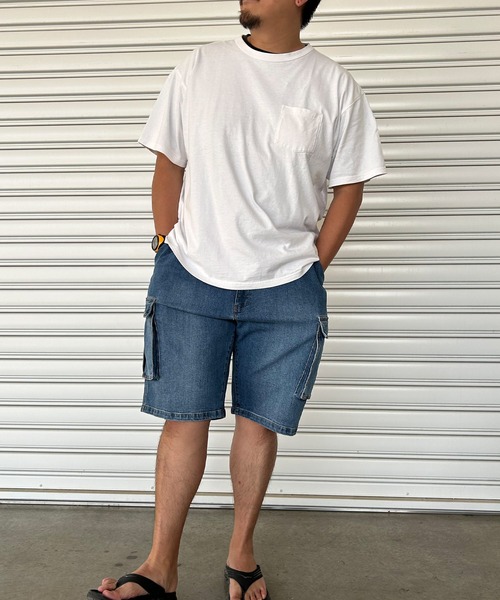 B＆T CLUB ジーンズ カーゴショートパンツ デニム 大きいサイズ