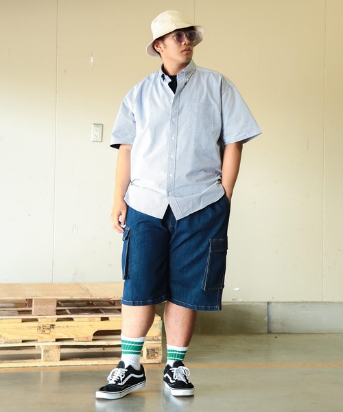 TCB Jeans カーゴショートパンツ B＆T CLUB (ビーアンドティークラブ) ストレッチ デニム カーゴ