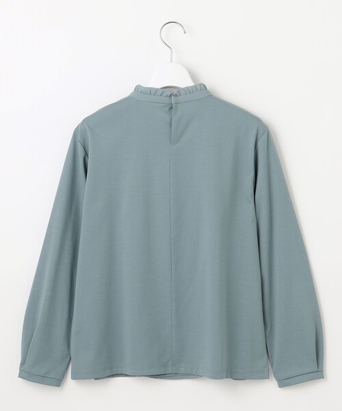 tシャツ プレーティングジャージー フリルネック カットソー レディース tシャツ プレーティングジャージー フリルネック カットソー