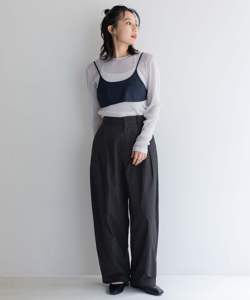 LOWRYS FARM（ローリーズファーム） パンツ コットンタックワイド