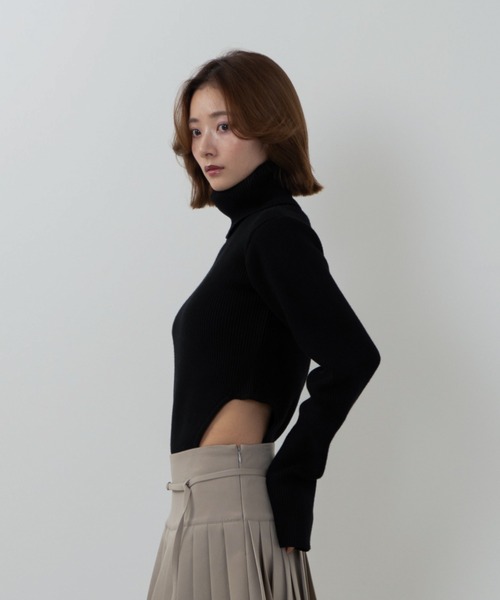 ニット セーター rib turtle neck bodysuit（リブタートルネックボディ