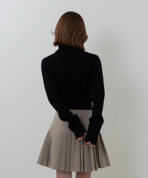 タートルネック ニット セーター rib turtle neck bodysuit（リブ