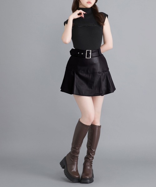 Millor TOKYO（ミラートーキョー） スカート 太ベルトワイドプリーツ