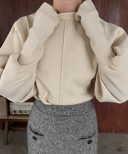 lawgy ニット　トップス lawgy ニット セーター accent cuffs dolman sleeve knit