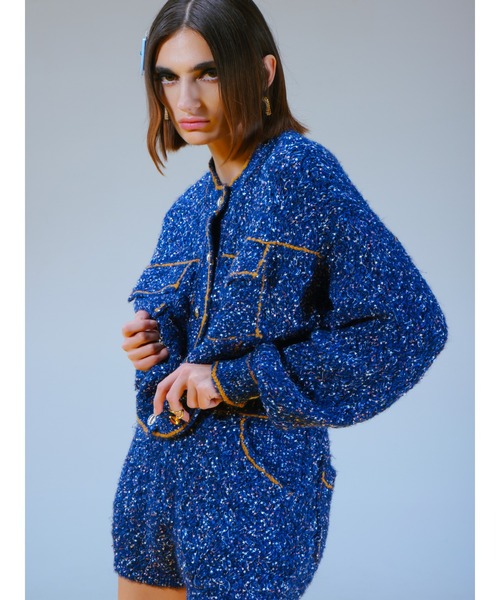ニット セーター Denim Knit Jacket レディース