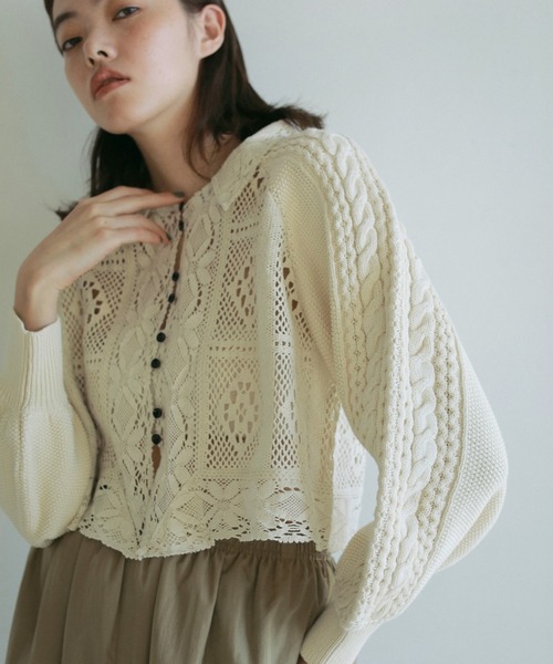 ニット セーター Layered Lace Knit レディース anuke ニット セーター Layered Lace Knit レディース