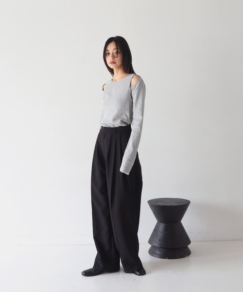 tシャツ 「Made in Japan」レイヤード風カットトップス レディース Made in Japan】レイヤード風カットトップス（Tシャツ