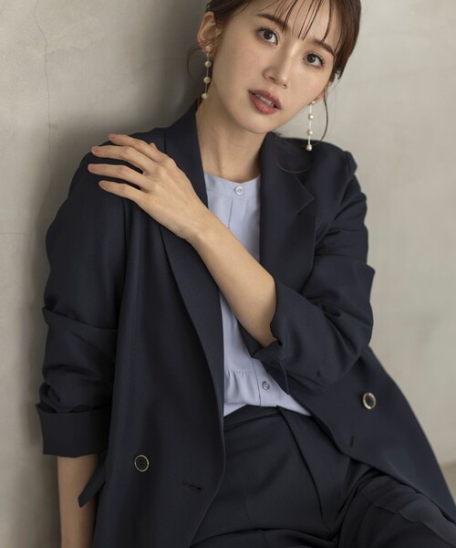 美品　N. 1.5万円　ダブル ブレスト ジャケット 薄手　冷房対策　日焼対策 any SiS｜【UVカット・接触冷感・吸水速乾】スマートビューティ