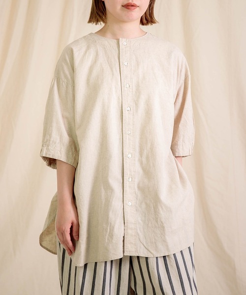 ブラウス シャツ 「Brocante / ブロカント」 綿麻シーチング サローシャツ レディース Brocante ブラウス シャツ 「Brocante / ブロカント」 綿麻