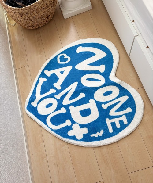 ラグ ラグマット プリントハート型ラグマット ミニマット バス