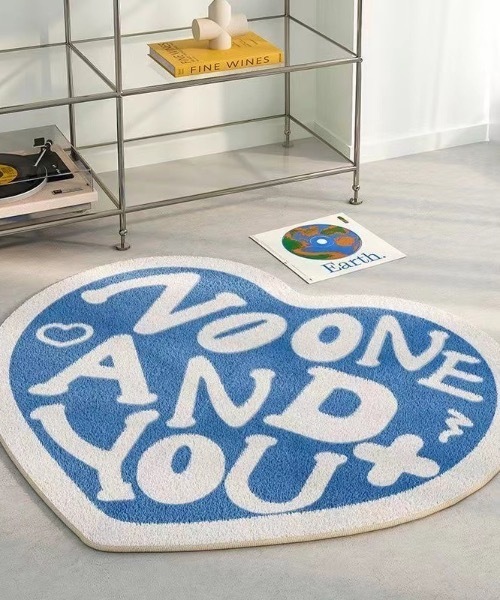 ラグ ラグマット プリントハート型ラグマット ミニマット バス