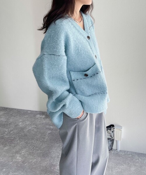 「fredy emue」 ニットカーディガン 38 アイボリー レディース_画像8