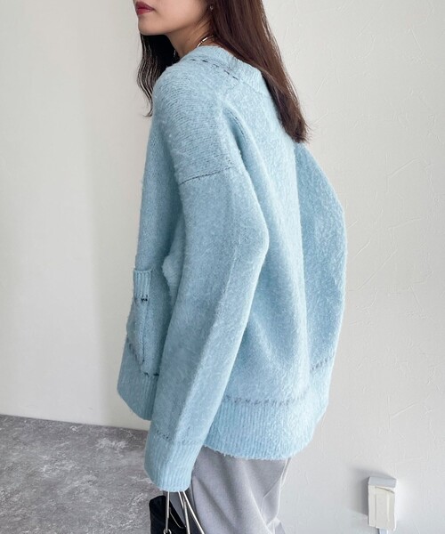 「fredy emue」 ニットカーディガン 38 アイボリー レディース_画像9