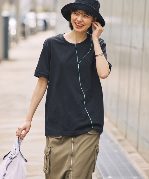 未使用　エーグル　半袖シャツ　ライトリラックス ベルト 黒　38 AIGLE tシャツ 「EC限定」AIGLE 抗菌防臭 吸水速乾 1853刺繍ロゴ