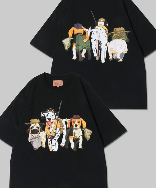 SITRY tシャツ Dog Print T-Shirt/犬 アニマル プリント