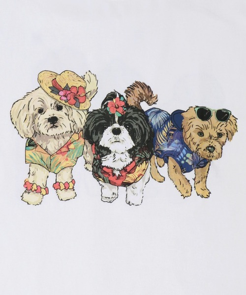 SITRY tシャツ Dog Print T-Shirt/犬 アニマル プリント