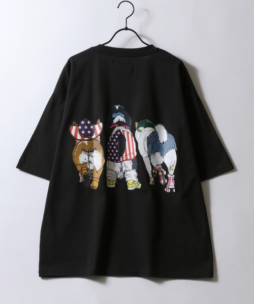 AF68 USA製 シーズ犬Tシャツ2枚未使用 ユナイテッドスポーツM38−40 SITRY tシャツ Dog Print T-Shirt/犬 アニマル プリント
