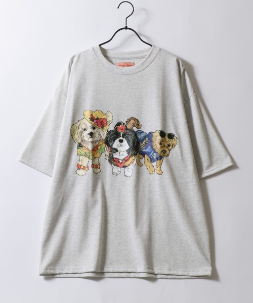 tシャツ white dog プリントTシャツ レディース white dog プリントTシャツ – BUNNY APARTMENT