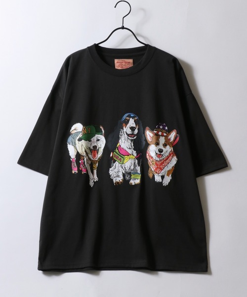 AF68 USA製 シーズ犬Tシャツ2枚未使用 ユナイテッドスポーツM38−40 SITRY tシャツ Dog Print T-Shirt/犬 アニマル プリント