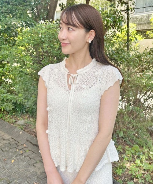 nest Robe ペルークロシェットニットプルオーバー オフホワイト nest Robe ペルークロシェットニットプルオーバー オフホワイト