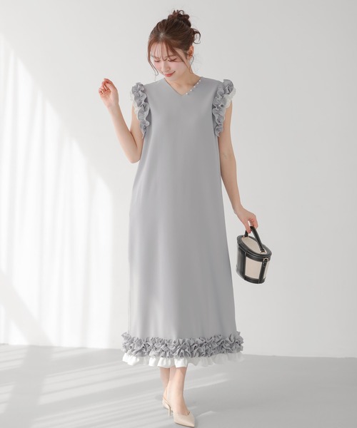 fitmore ホイップフリルスリーブワンピース M ブラック 新品 Fit more ワンピース ホイップフリルスリーブワンピース