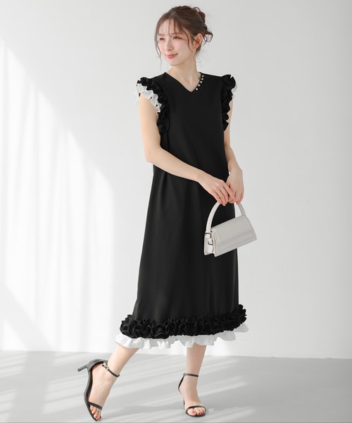 bilitis フリルスリーブワンピース Fit more ワンピース ホイップフリルスリーブワンピース