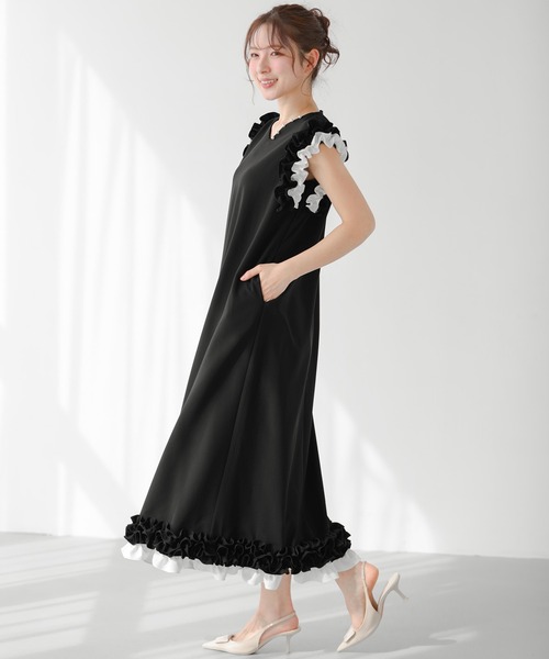 新品未使用タグ付き⭐︎fitmore ホイップフリルロングワンピース Fit more ワンピース ホイップフリルスリーブワンピース