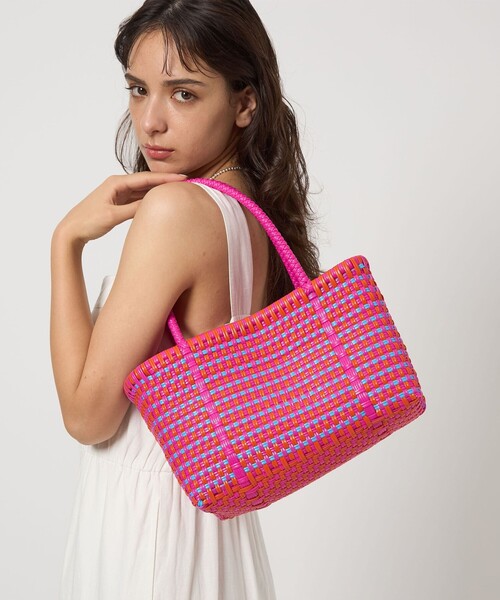 diminutivo  メルカドバッグ　美品 Diminutivo ディミヌティーボ 長方形S ダイヤライン メルカド