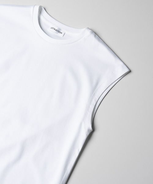 tシャツ ESTNATION / アルビニ コットンスムース ノースリーブ カットソー レディース