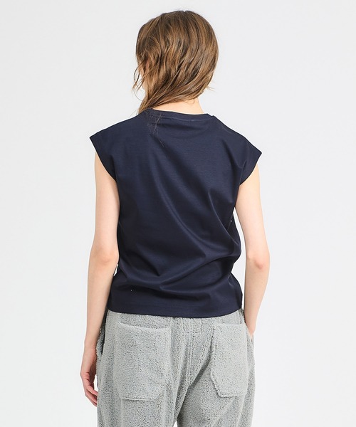 tシャツ ESTNATION / アルビニ コットンスムース ノースリーブ カットソー レディース ESTNATION / アルビニ コットンスムース ノースリーブ