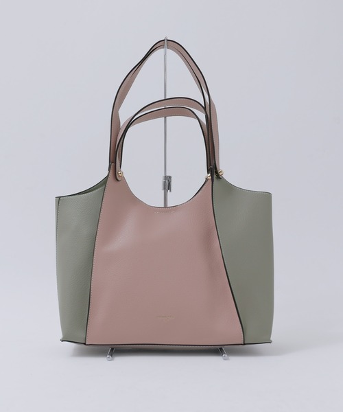 HUNDRED トートバッグ 「HUNDRED」ダブルハンドルバイカラーバッグ