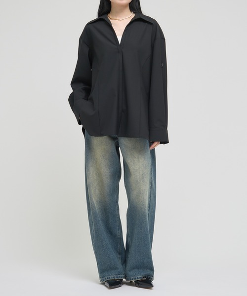 ブラウス シャツ Skipper Over Shirt レディース and it_ ブラウス シャツ オーバーサイズスキッパーシャツ