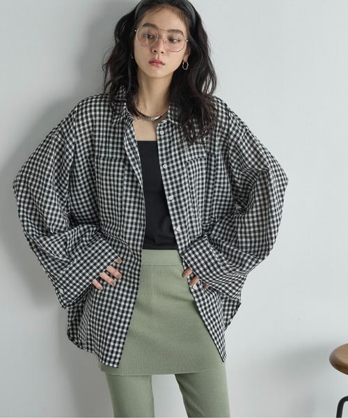 ブラウス シャツ ルーズフィットワイドシャツ レディース THE Yon ブラウス シャツ スーパーワイドスリーブルーズフィット
