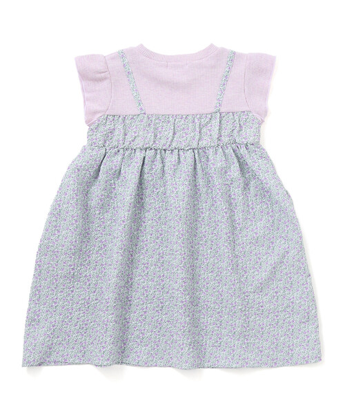 SLAP SLIP ワンピース 花柄シフォンドッキングワンピース(80