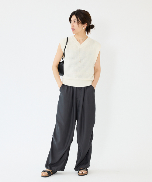 IENA パンツ キュプラツイルイージーパンツ レディース