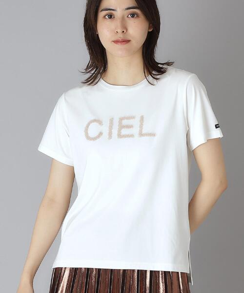 tシャツ クリア天竺チュールCIELロゴTシャツ レディース