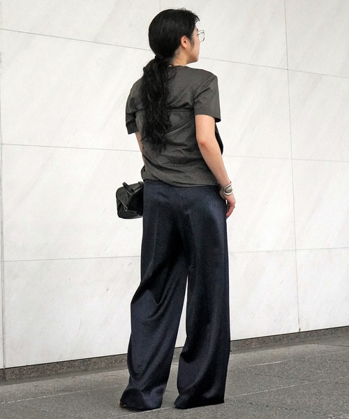 EVERYDAY I LIKE. スラックス パンツ *ミニマルサテンパンツ