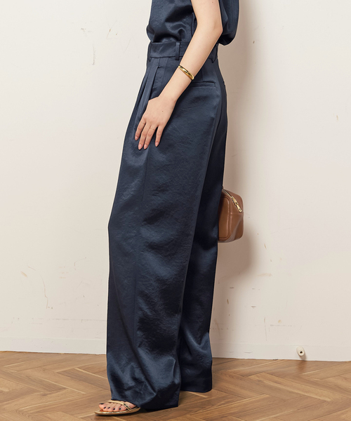 新品　EVERYDAY I LIKE. サテンパンツ EVERYDAY I LIKE. スラックス パンツ *ミニマルサテンパンツ
