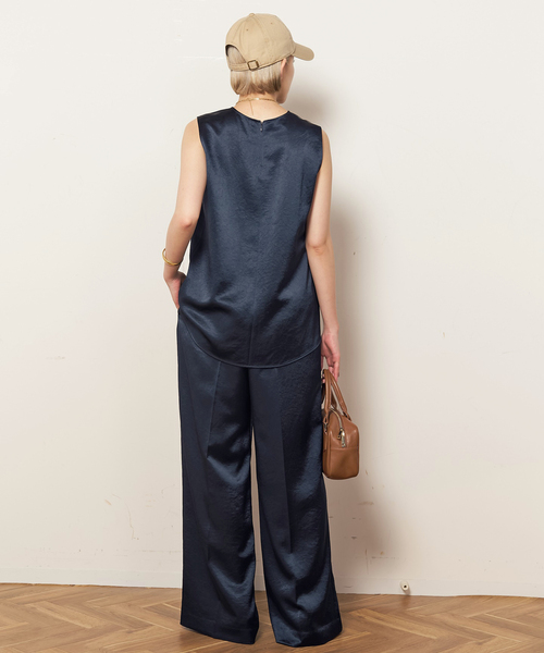 EVERYDAY I LIKE. スラックス パンツ *ミニマルサテンパンツ