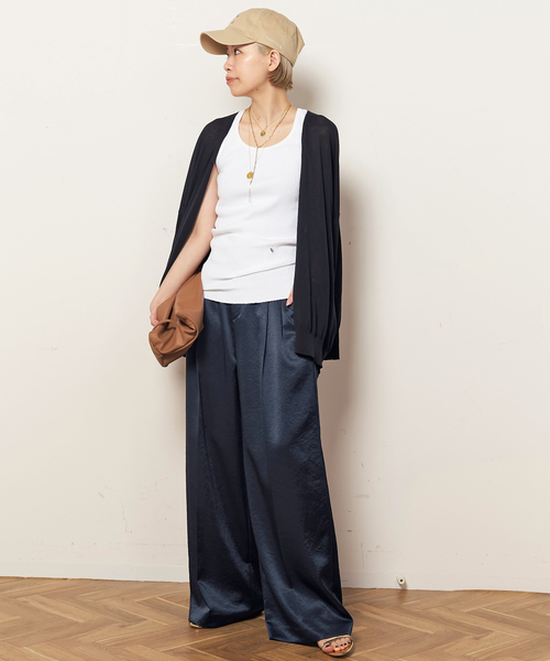 EVERYDAY I LIKE. スラックス パンツ *ミニマルサテンパンツ