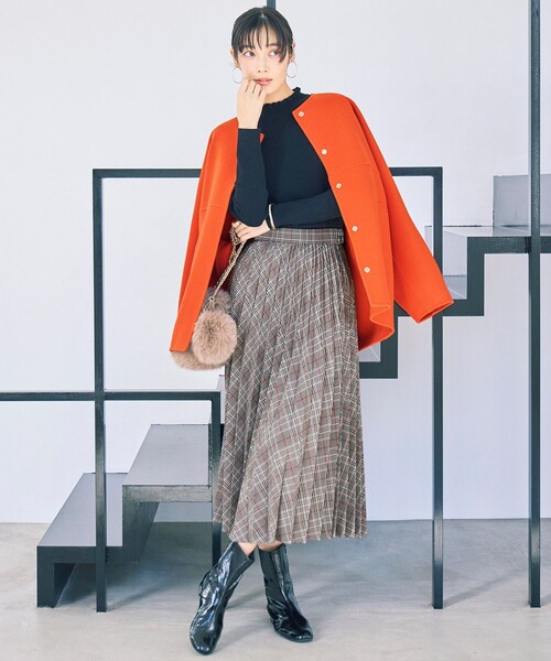 自由区（ジユウク） ノーカラーコート コート ウールリバーノーカラー