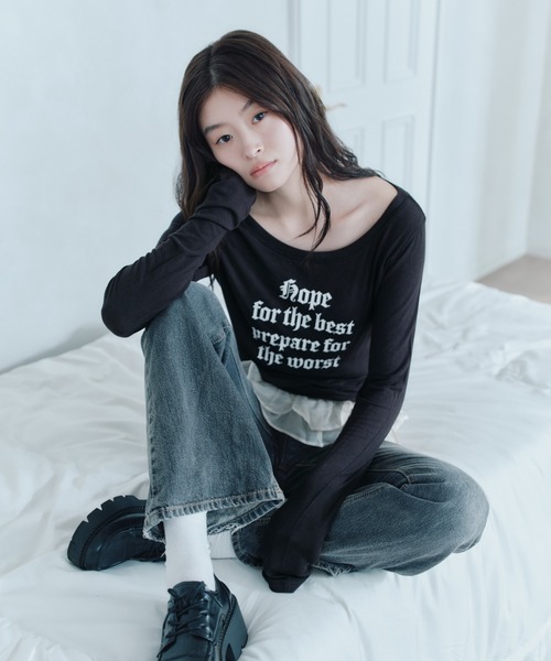 「FCMM」 長(zhǎng)袖カットソー MEDIUM グレー レディース