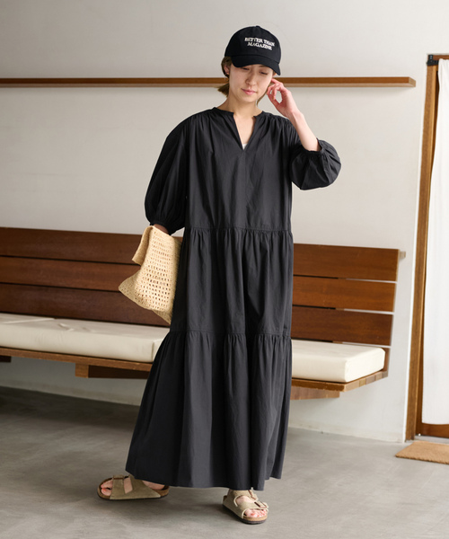 「FRAMeWORK」 半袖ワンピース 36 ブラック レディース_画像10